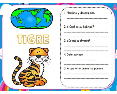 Fichas de tigres para estudiar 1