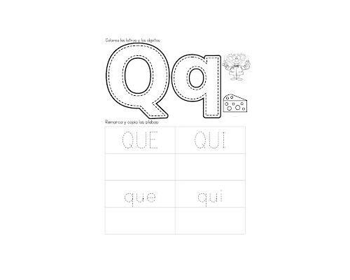 fichas de la Q para colorear 3