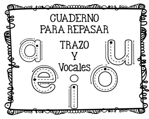 Ejercicios de trazado y escritura de vocales 2