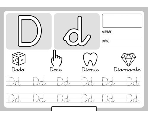 Fichas de la D para imprimir 1