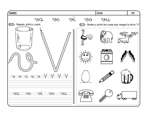 Fichas de la V mayúscula 1