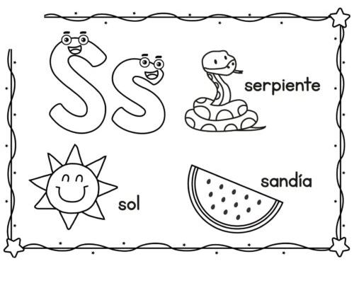 Fichas de la S para colorear 3