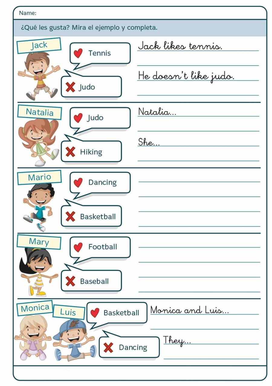 Fichas de gramática y vocabulario 1