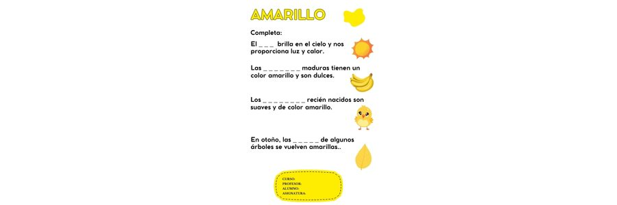 Fichas de color amarillo para escribir 1