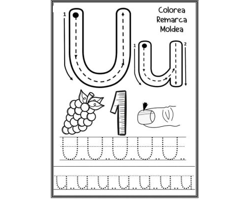 Fichas de la U para colorear 1