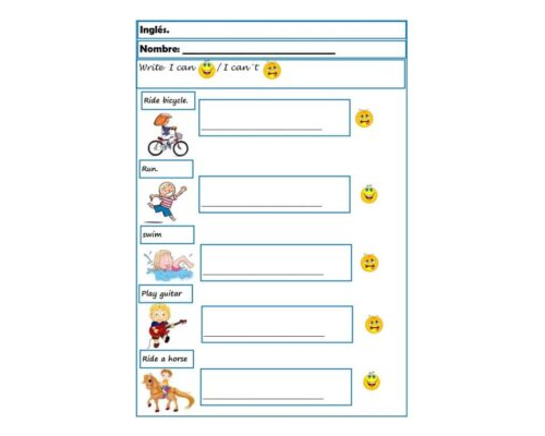 Fichas de inglés 5 primaria