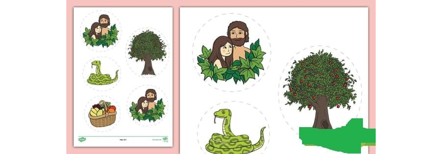 Fichas de Adán y Eva para imprimir 1