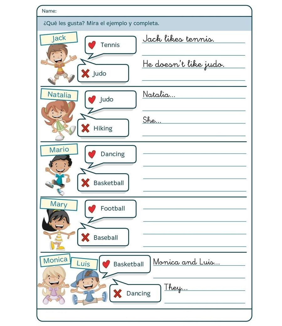 Refuerzo de vocabulario y gramática 1