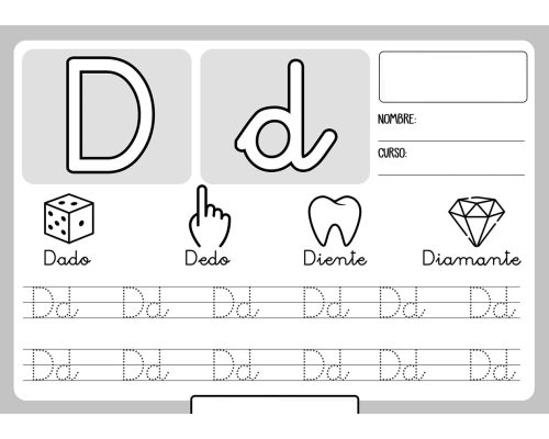 Fichas de la D para imprimir 1