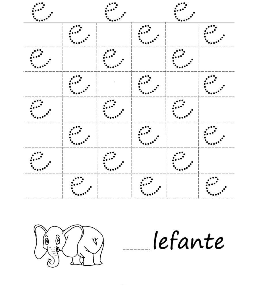 Fichas de la e minúscula 1