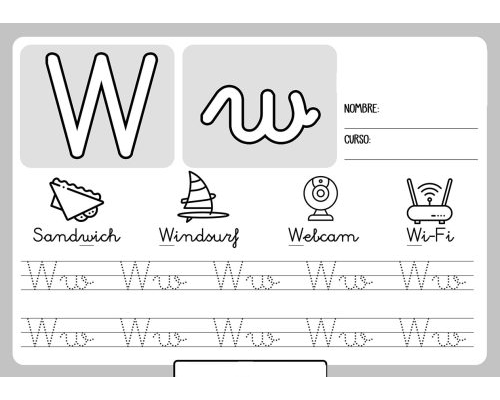 Fichas de la w minúscula 1