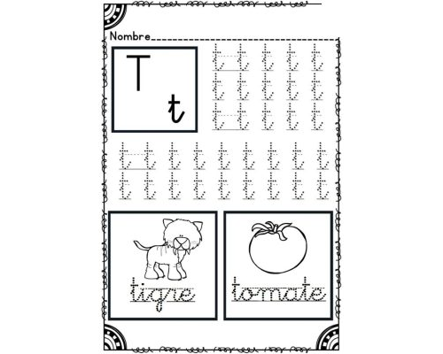 Fichas de la t minúscula 1