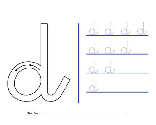 Fichas de la d minúscula 1