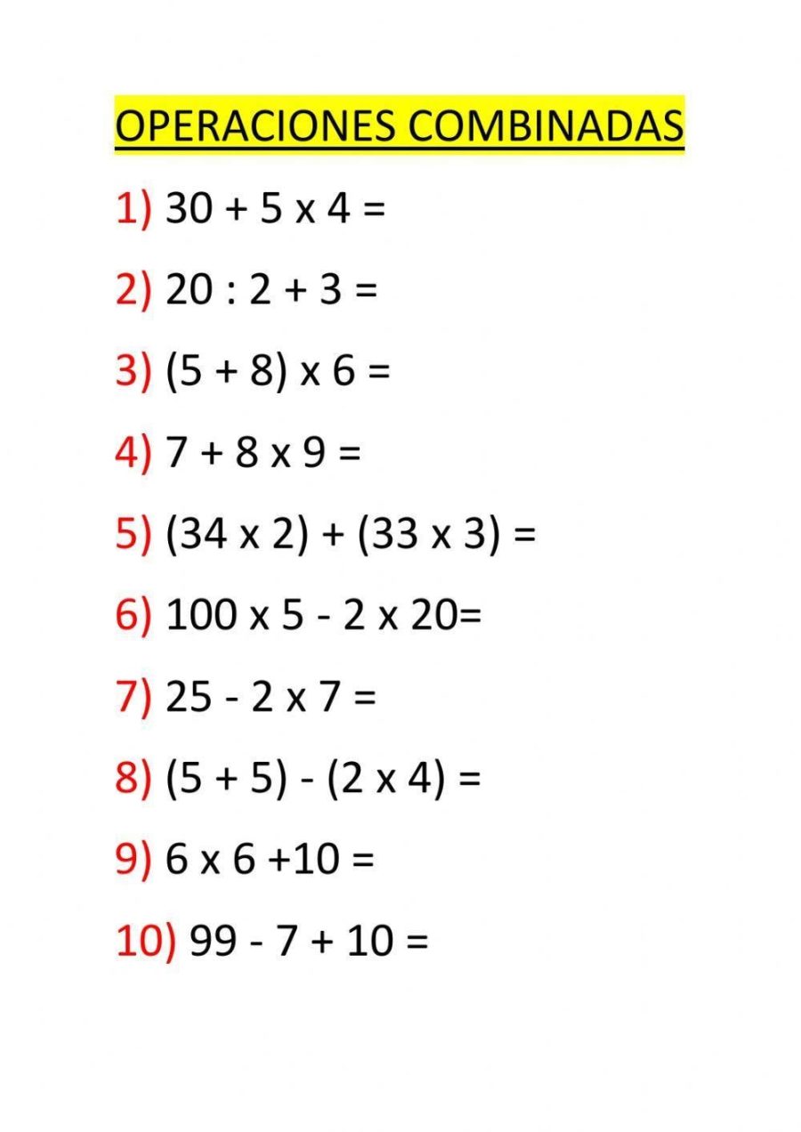 Operaciones Combinadas 2