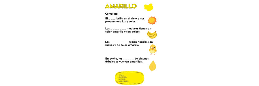 Fichas de color amarillo para escribir 1