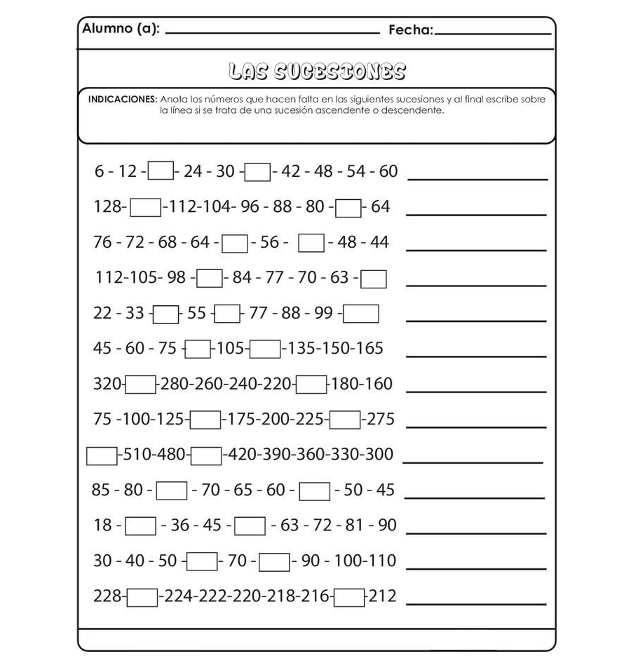 Reforzamiento de conceptos básicos matemáticos 2