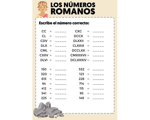Fichas de divisiones con números romanos 2