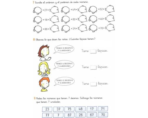 Ejemplos de ejercicios con unidades, decenas y centenas 2