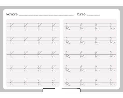 Fichas de la k minúscula 3