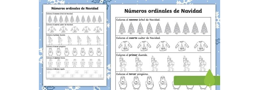 Aplicación de los números ordinales en actividades de Navidad 1