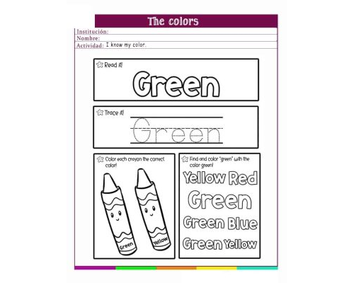Canciones y actividades para aprender los colores en inglés 2