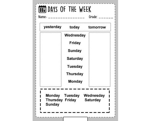 Creación de fichas dias de la semana en ingles interactivas en línea 3