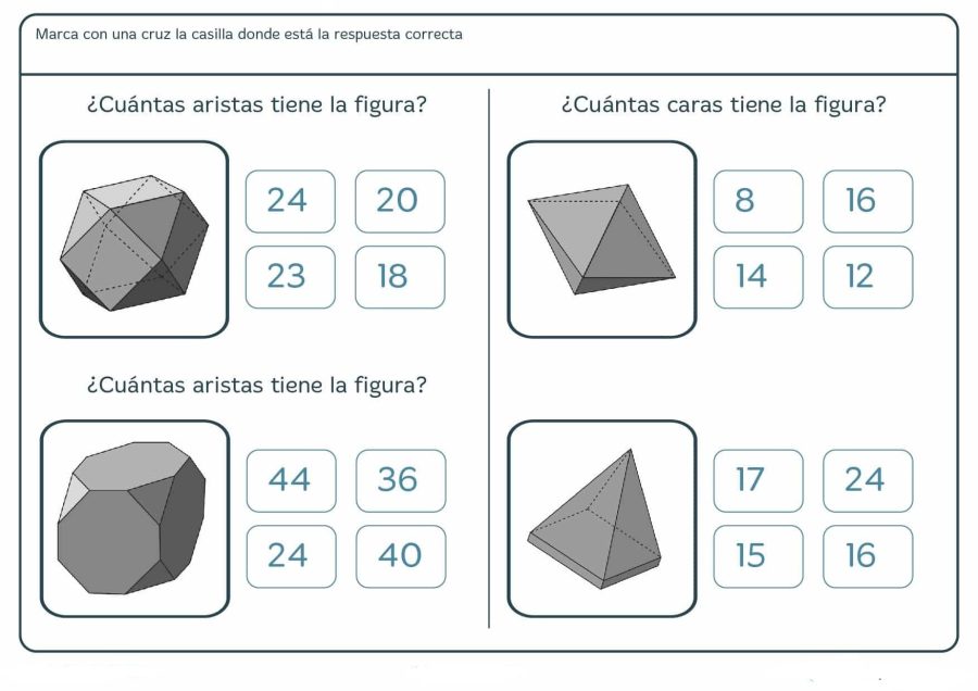 Ejemplos de fichas de matemáticas para imprimir 1