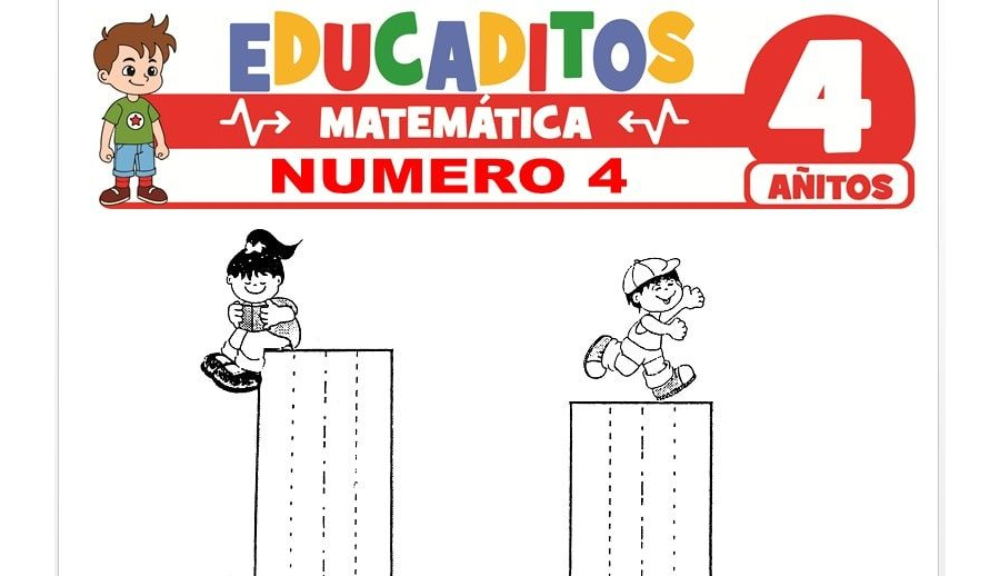 Ejercicios de contar y reconocer la cantidad del número 4 1