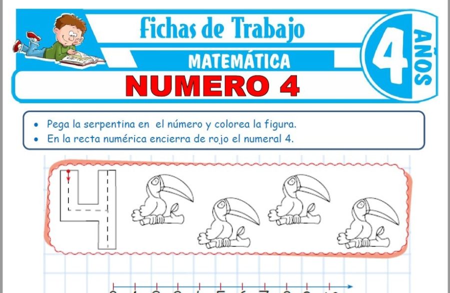 Ejercicios de contar y reconocer la cantidad del número 4 3