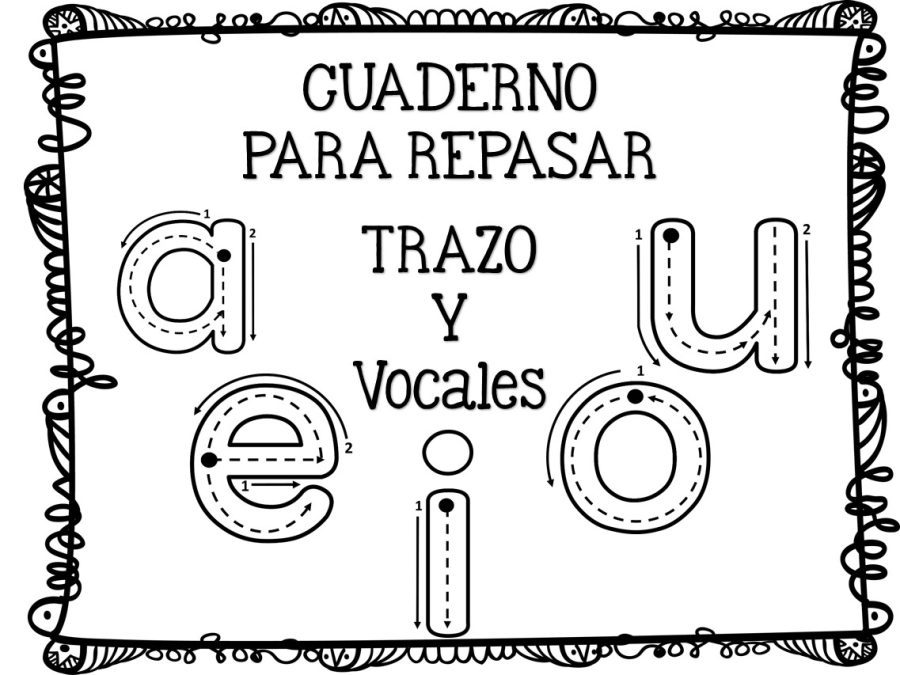 Ejercicios de trazado y escritura de vocales 2