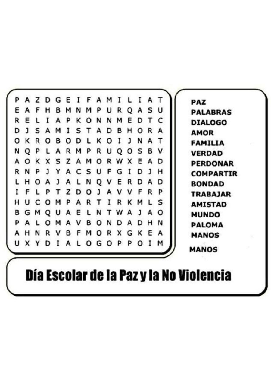 Ficha Día de la Paz Educación 2