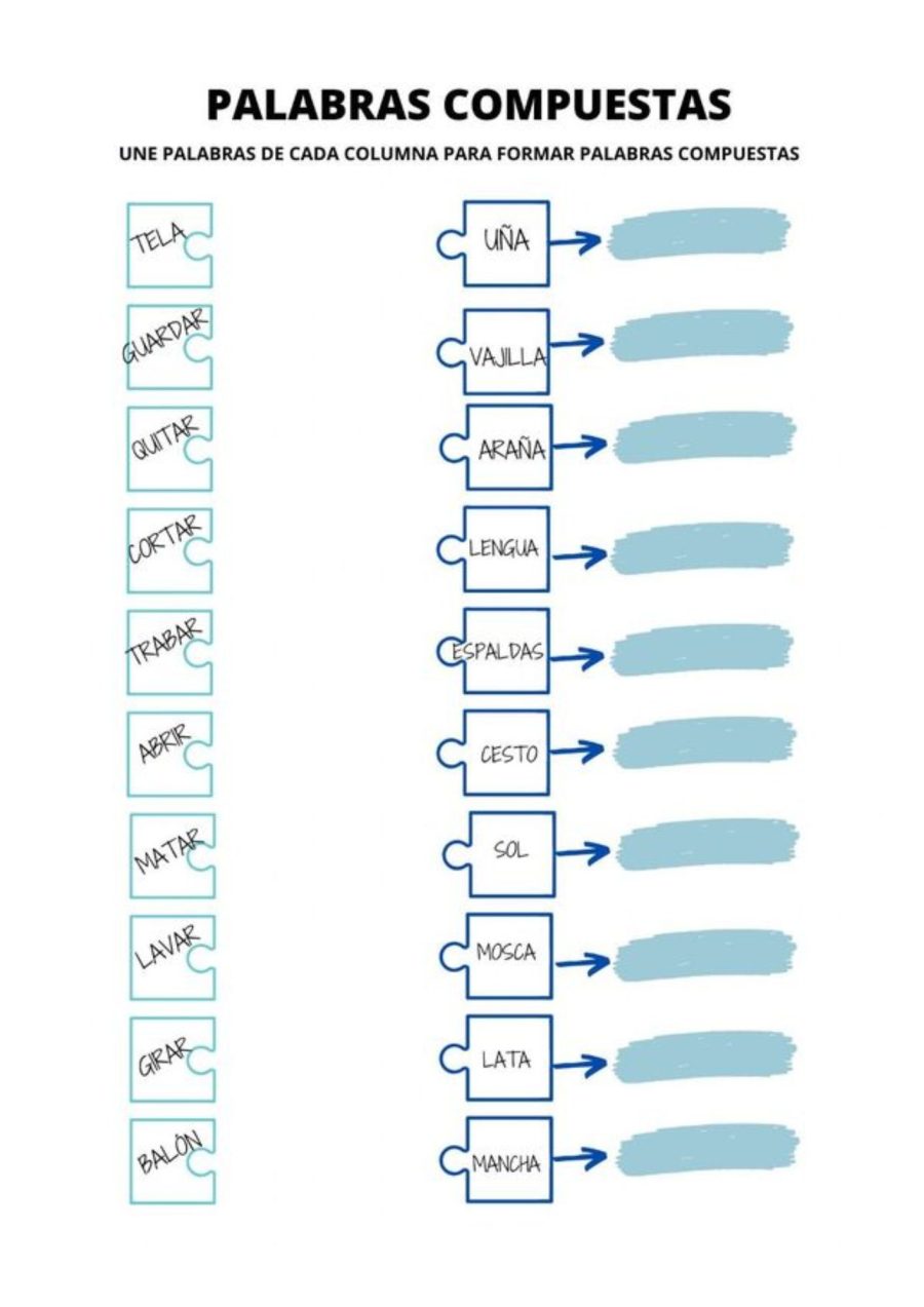 Ficha de Palabras Compuestas tipo 2