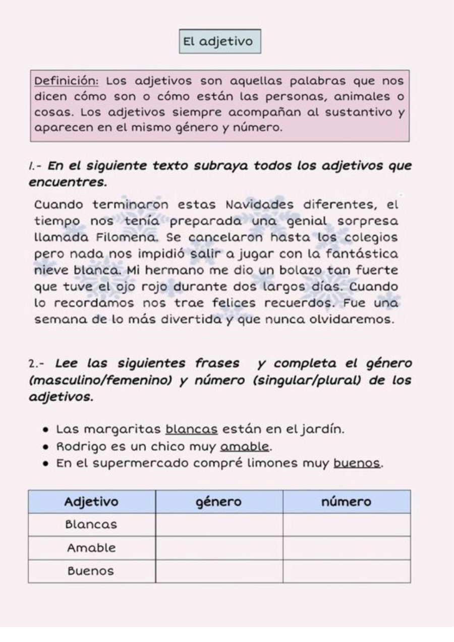 Ficha de adjetivos recurso 3