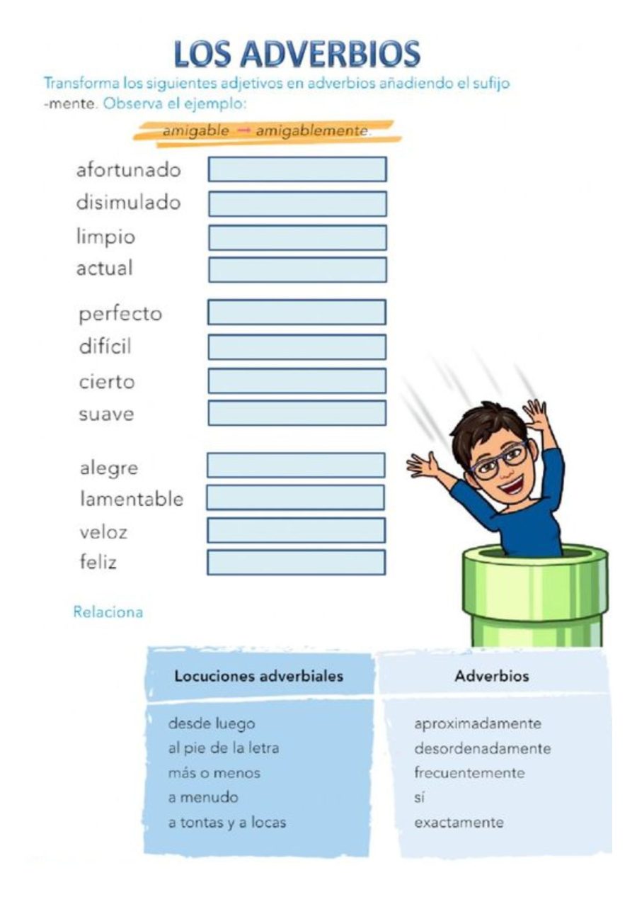 Ficha de adverbios actividad 2