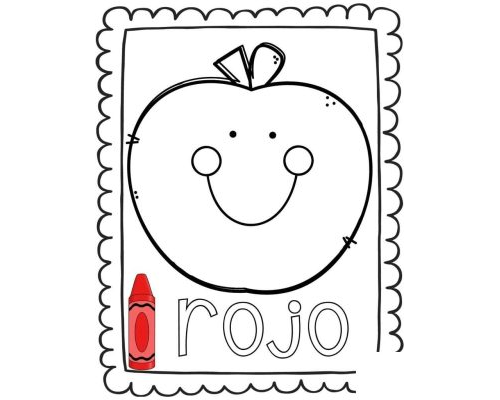 Ficha de color rojo para niños de tres años 3