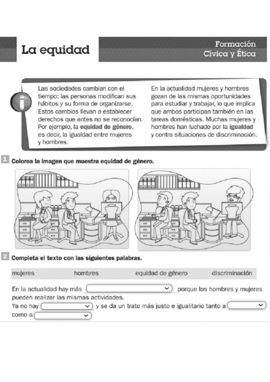 Fichas Igualdad de Genero infantil Graficas 2