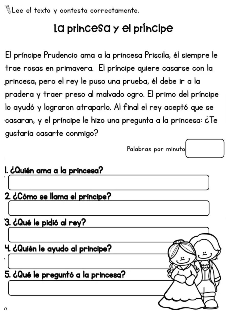 Fichas Lengua 1 Primaria Comprensión Lectora 2