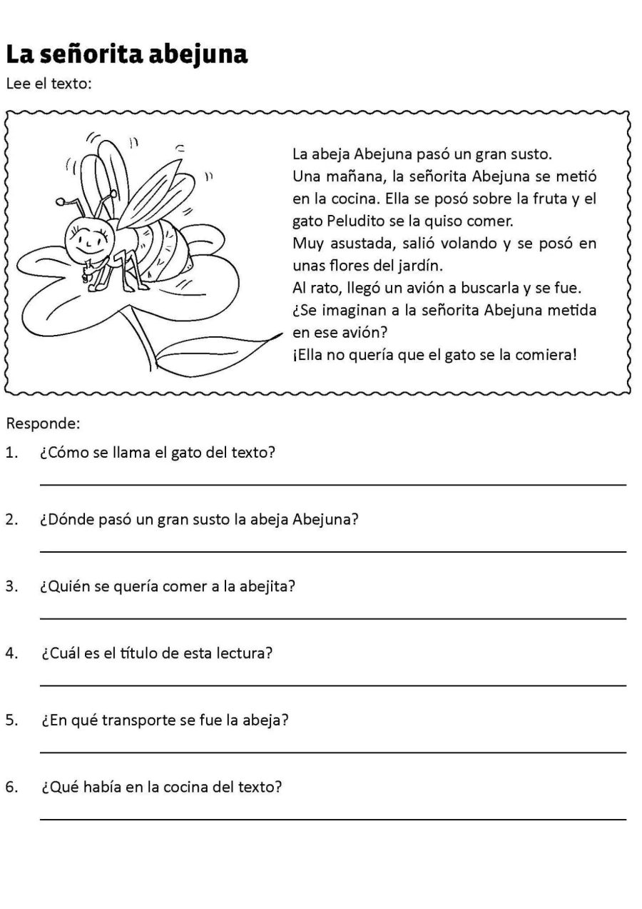 Fichas Lengua 1 Primaria Comprensión Lectora 3