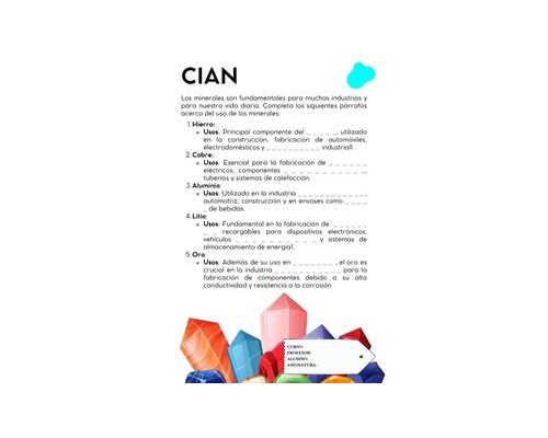 Fichas de color cian para escribir 1