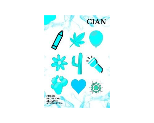 Fichas de color cian para imprimir 1