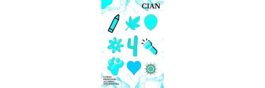 Fichas de color cian para imprimir 1