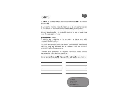 Fichas de color gris para escribir 1