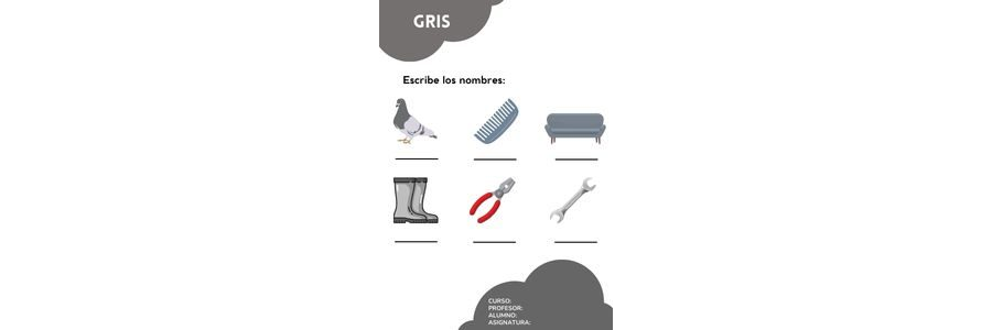 Fichas de color gris para escribir 3