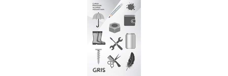 Fichas de color gris para imprimir 2