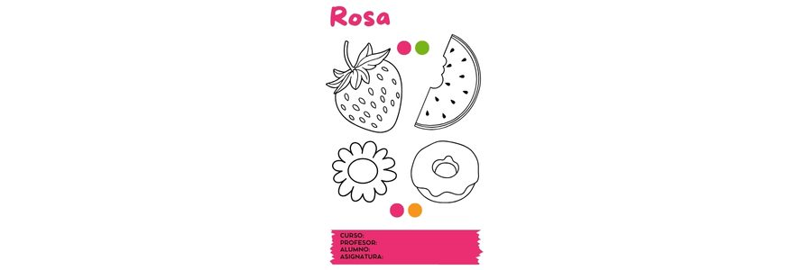 Fichas de color rosa para colorear 1