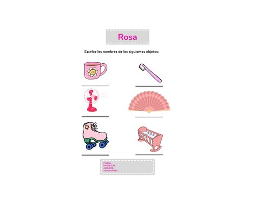 Fichas de color rosa para escribir 2