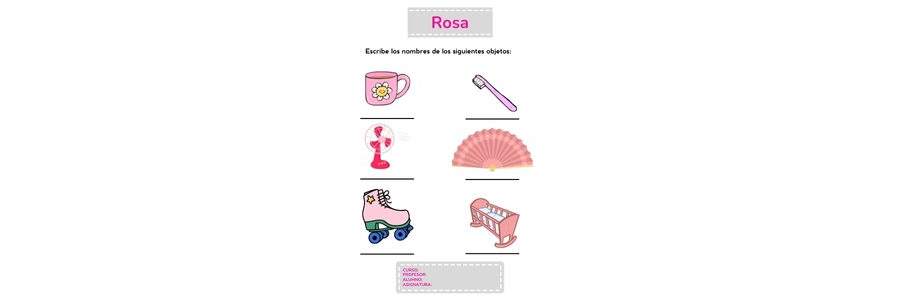 Fichas de color rosa para escribir 2