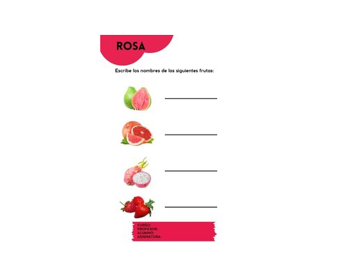 Fichas de color rosa para escribir 3