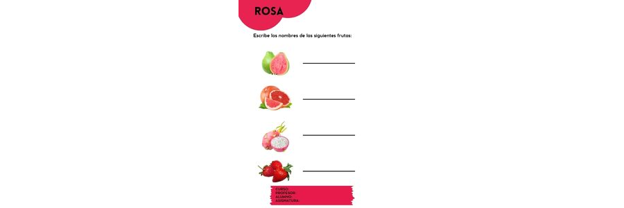 Fichas de color rosa para escribir 3