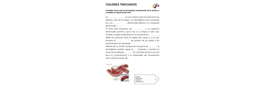 Fichas de colores terciarios para escribir 1